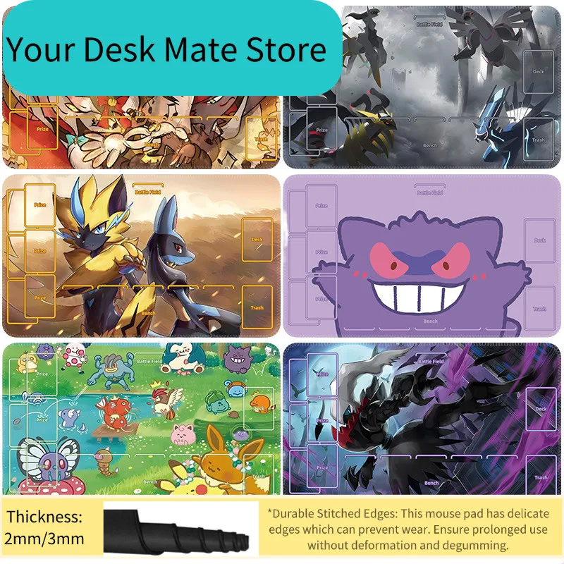Anime Cartoon Pokemon Pikachu Gengar Single Ptcg Card Pad Ru