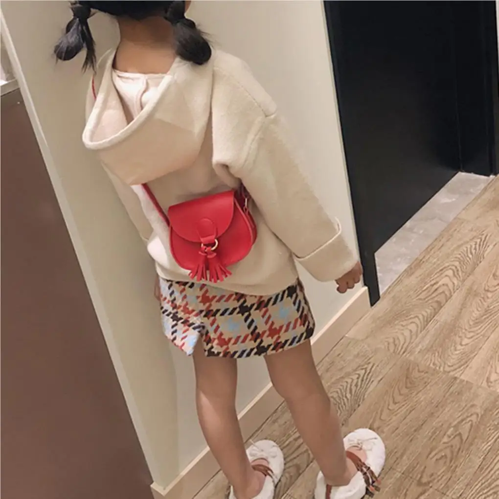 Bolso cruzado con borla para niñas pequeñas, Mini bolso para niños