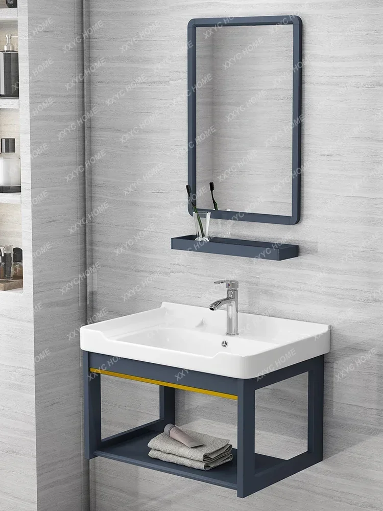 Small apartment combination bathroom ceramic wash table simple integrated wash table wall-mounted washbasin