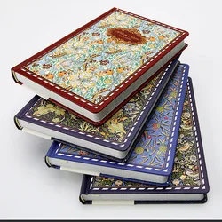 Retro hardcover notebook British William Morris painting color illustration page plant flower art cover student notepad diary