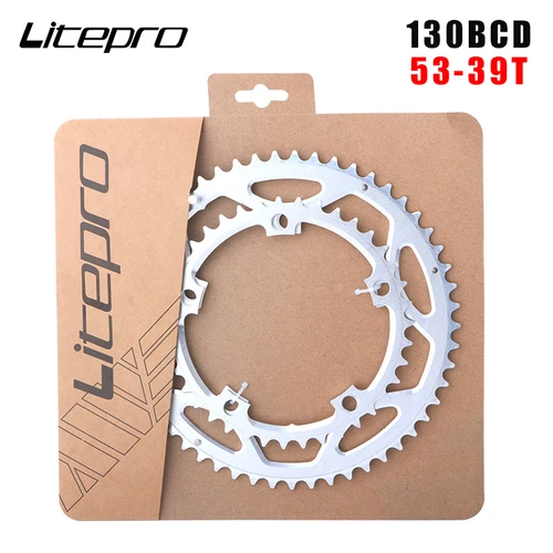 Imagen 2 del producto Litepro 130BCD bicicleta de carretera doble disco 53-39T bicicleta plegable doble placa aleación de aluminio CNC 9/10/11 velocidades con 5 pernos