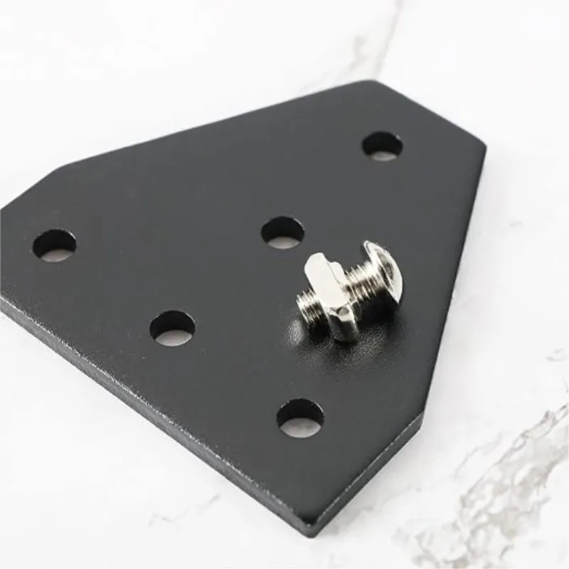 4PC L T Shape Outside Joining Plate 60x60x4mm 5-Hole Joint Bracket Compatible with 2020 Series V-Slot Aluminum Extrusion Profile
