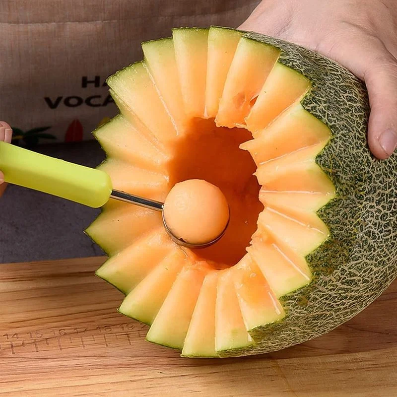 4 In 1 Watermelon Slicer Cutter Scoops Fruit Carving Knife Cutter Fruit Platter Fruit Dig Pulp Separator Kitchen Accessories