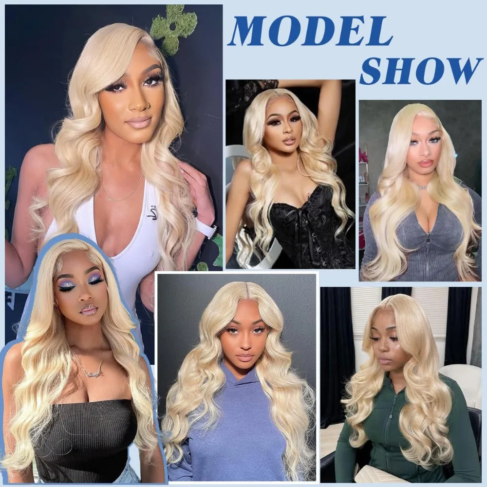 36 Inch 613 Honey Blonde Body Wave 200 Density 13x6 HD Lace Front 100% Human Hair Wigs 13x4 HD Lace Frontal Wig for black women