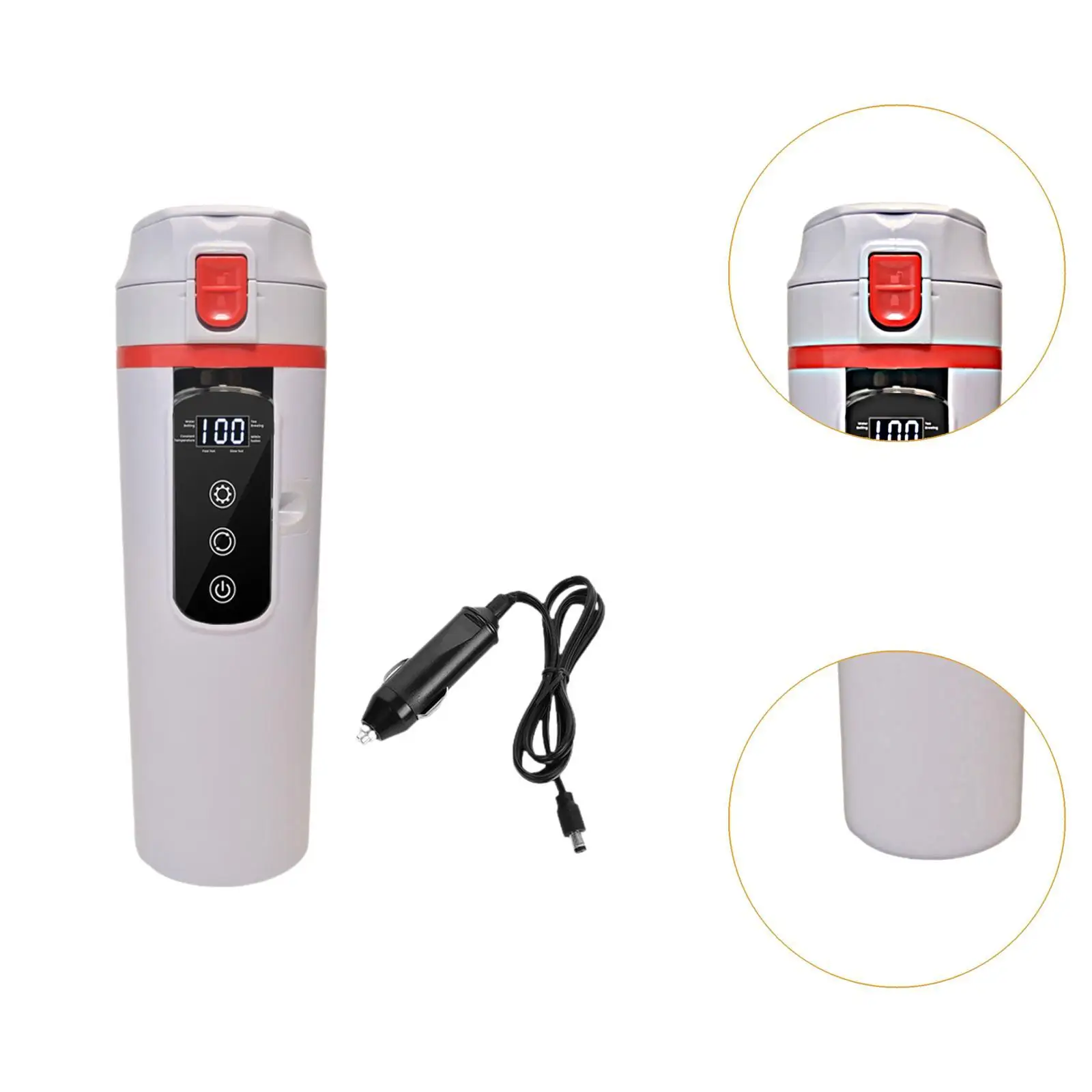 12V 24V Car Kettle Boiler Stainless Steel Intelligent Portable Smart Heating Car Cup Family Cars Camping School Outdoor Work