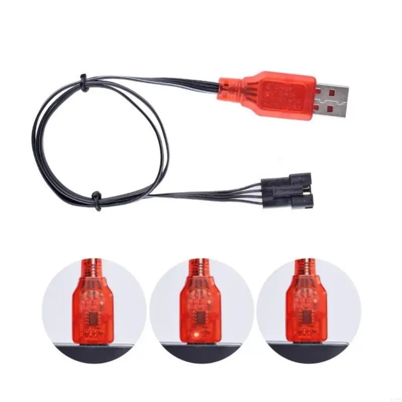 E1PF 3.7Vx2 500mA SM4P USB Charging Cable Compatible for 7.4V Remote Car