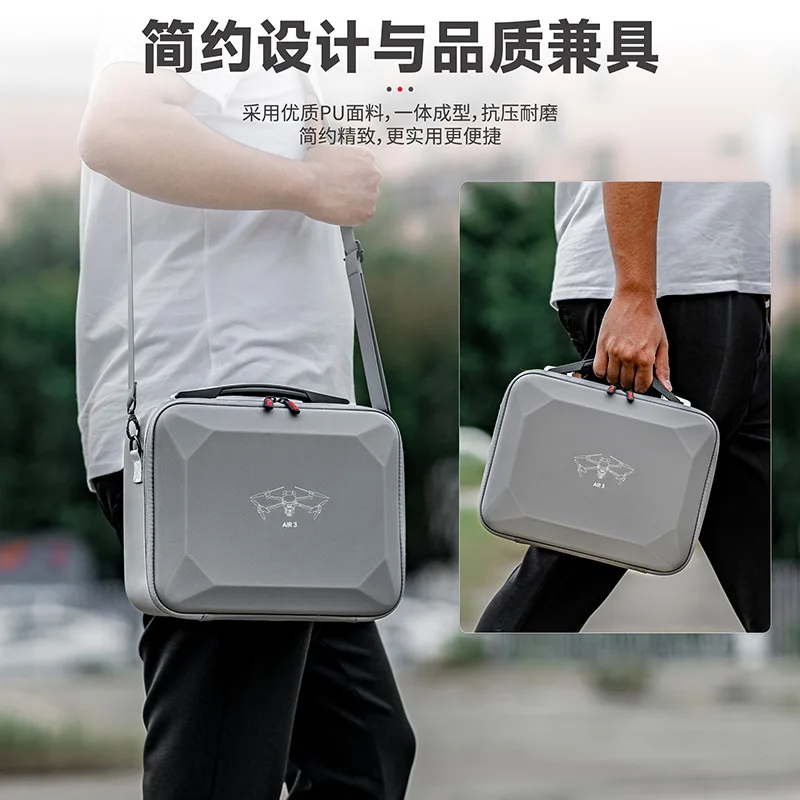 STARTRC Carrying Case for DJI Air 3 Official Standard Version Storage Bag PU Leather Portable Shoulder Bag for RC2 RC-N2 Handbag