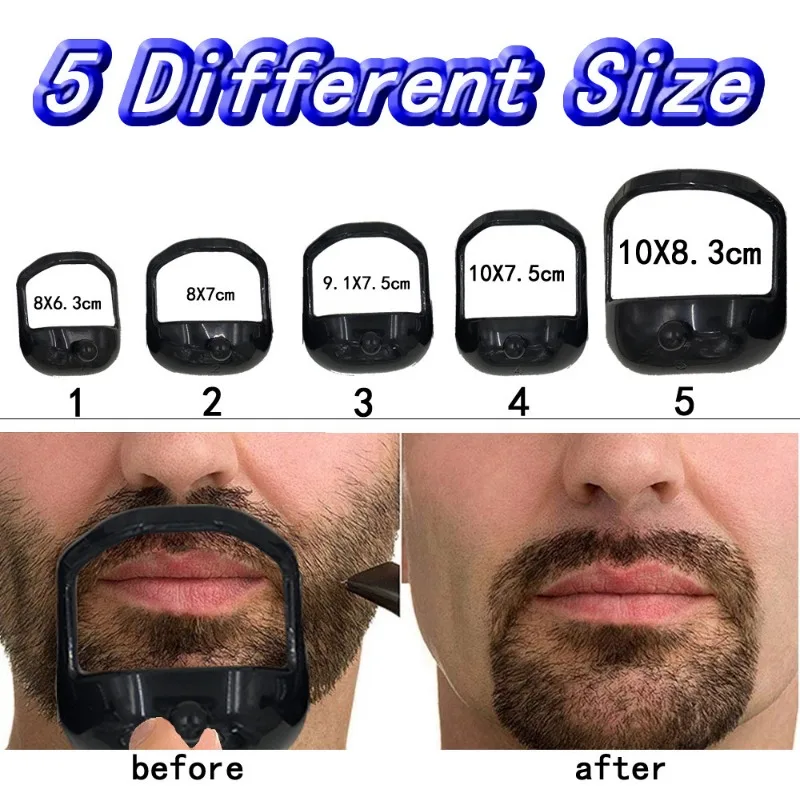 Beard Styling Tool Home 5 Sizes Men's Symmetrical Beard Trimming Contour Tool French Beard or Goatee Shaving Template Set