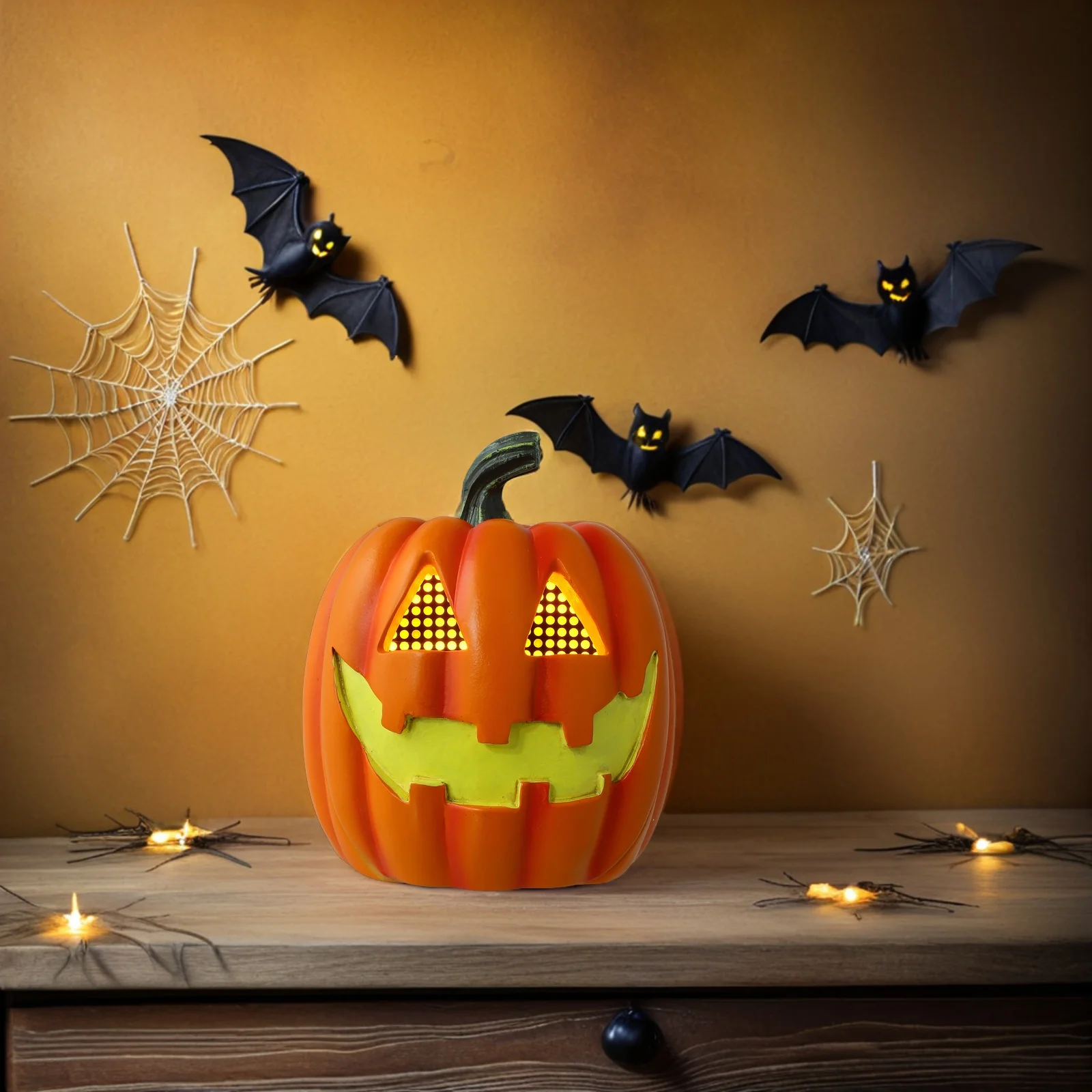 

Halloween Pumpkin Light Indoor Night Lamp Operated Unique Design Spooky Decoration for Parties Home Decor