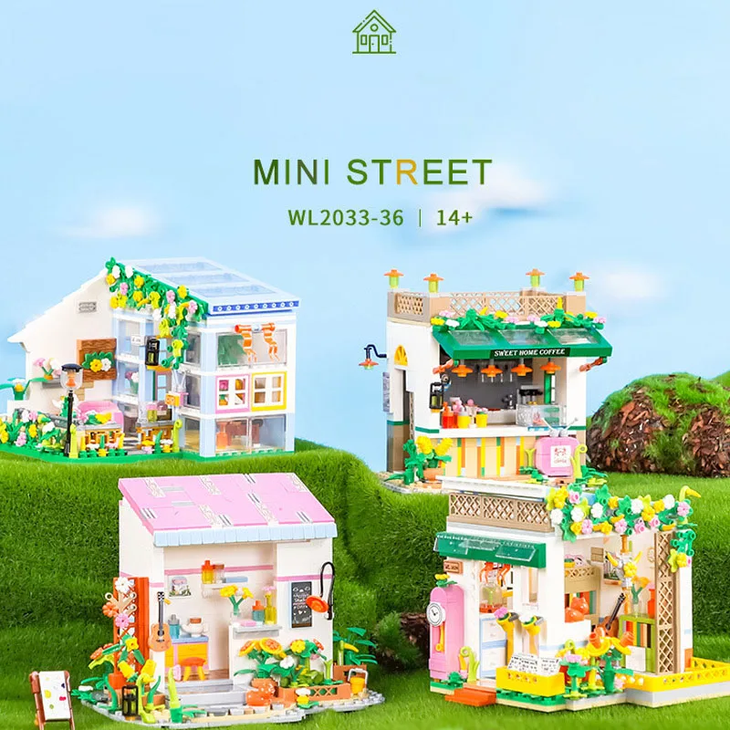 

Конструктор iDEA: Сказочный городок, мини-улица, цветочный магазин, кафе-бар, студия, деревенский домик, игрушка из строительных блоков