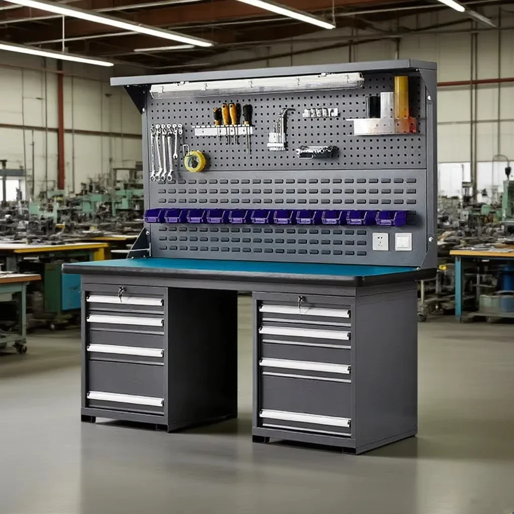 Heavy-Duty Industrial Workbenches Drawers Durable Metal Tool Trolley for Workshop for Machine Frames Mechanical Electronic