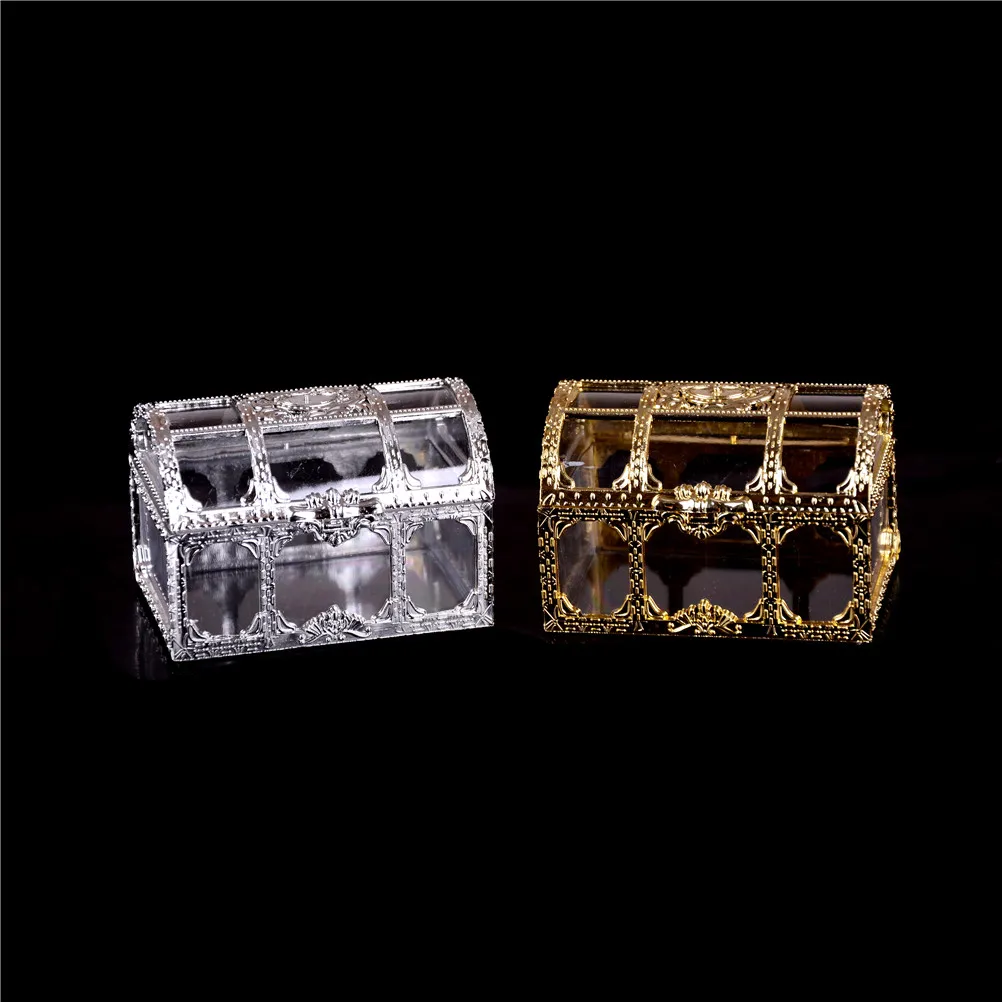 Mini Plastic Treasure Chest Storage Box Jewelry Organizer Box Gift Box Jewelry Storage Box Case Holder Vintage