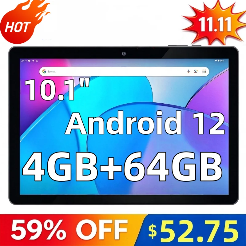 DS808 타입-C 10인치 A6 태블릿 안드로이드 12 UNISOC SC9863A 쿼드코어 4GB RAM 64GB ROM 1280 X 800IPS WIFI 8000mAh