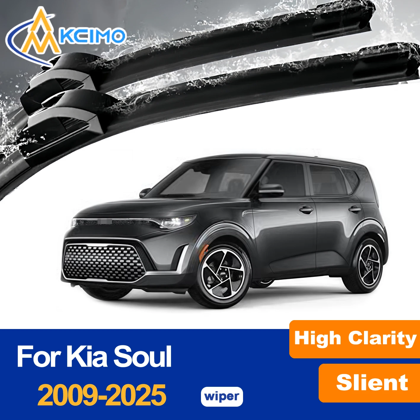 

Front Windshield Wiper Blades For Kia Soul 2009-2025 Quiet Streak-Free​ Exact Fit, Easy Clip-On Installation