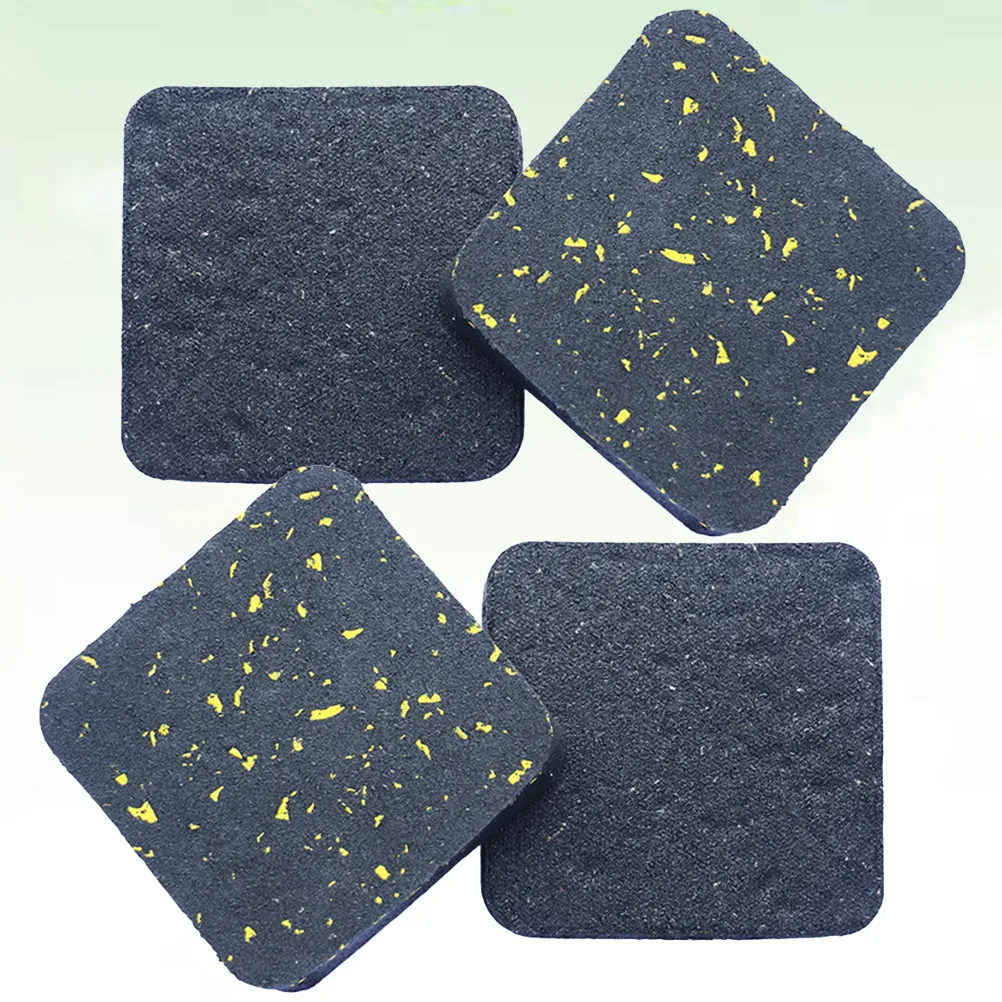 

4 шт. антивибрационных ковриков для беговой дорожки, амортизирующие подушечки, резиновые демпферы, черные, желтые