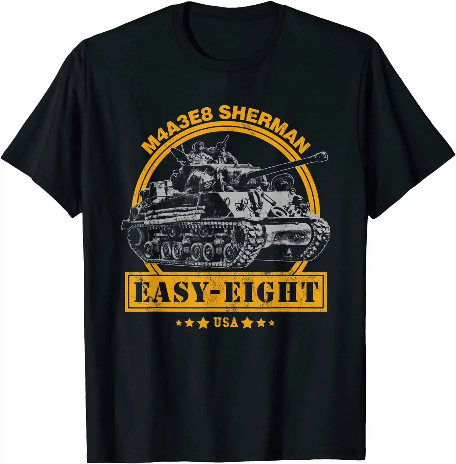 

WWII US Army Easy Eight M4A3E8 Sherman Tank T-Shirt 100% Cotton O-Neck Summer Short Sleeve Casual Mens T-shirt Size S-3XL