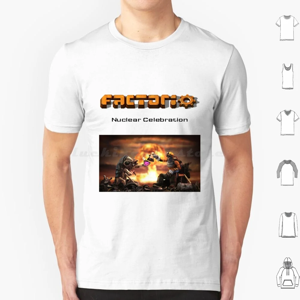 Nuclear Celebration , Factorio T Shirt Big Size 100% Cotton Factorio Engineer Satisfactory Game Ficsit Pioneer Factory Games