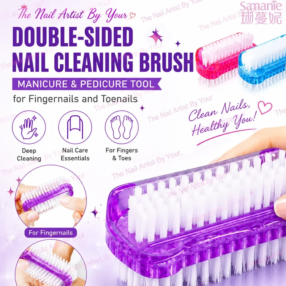 Double-Sided Nail Cleaning Brush, Manicure and Pedicure Tool, Ideal for Fingernails and Toenails