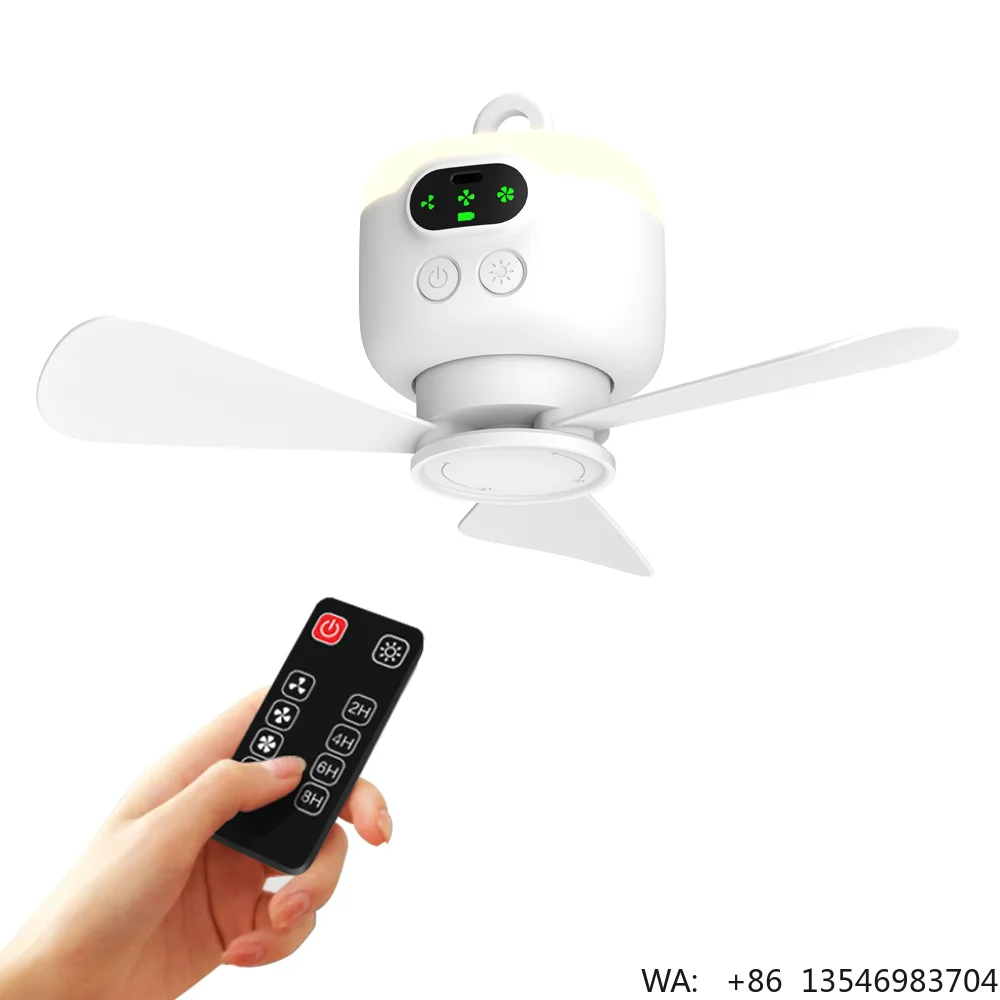 Factory Direct Powerful 8000Mah Air Cooling Electric Ceiling Fan Portable Outdoor Mini Rechargeable Fan for Tent Use