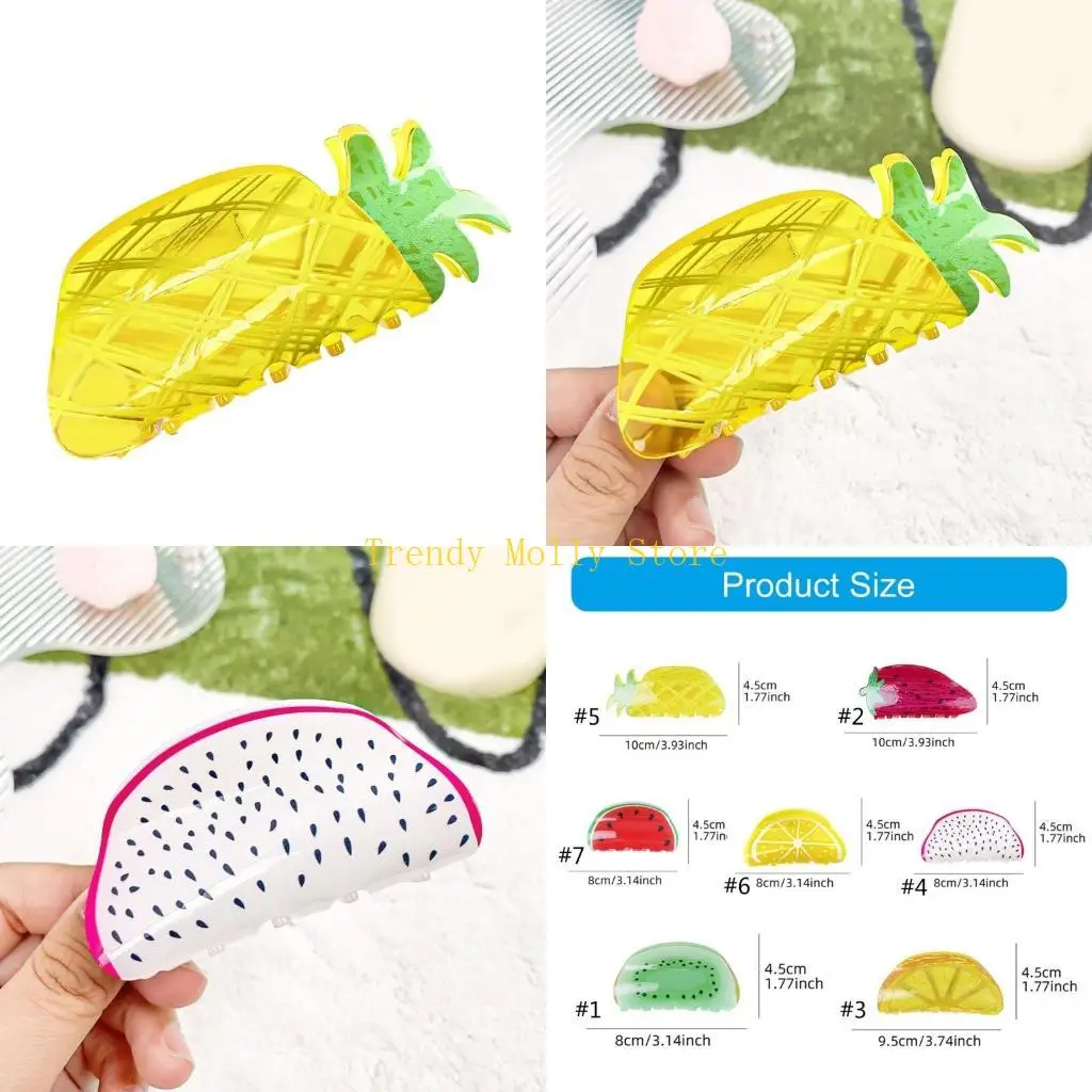 

N5KB Многофункциональные заколки для волос с фруктами, акриловые, простые в использовании для женщин, аксессуары для волос