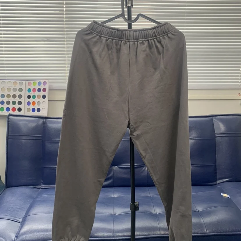 2023fw Dark Grey Kanye West Pants Men Women 1:1 Terry Cotton Season 6 Sweatpants Blank Inside Label Hip Hop Ye Trousers