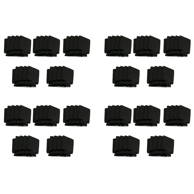 Bulk Can Coolers (100-Pack) Blank Foam Sleeves Plain Soft Insulated Blanks For Soda, Beer, Water Bottles (Black)