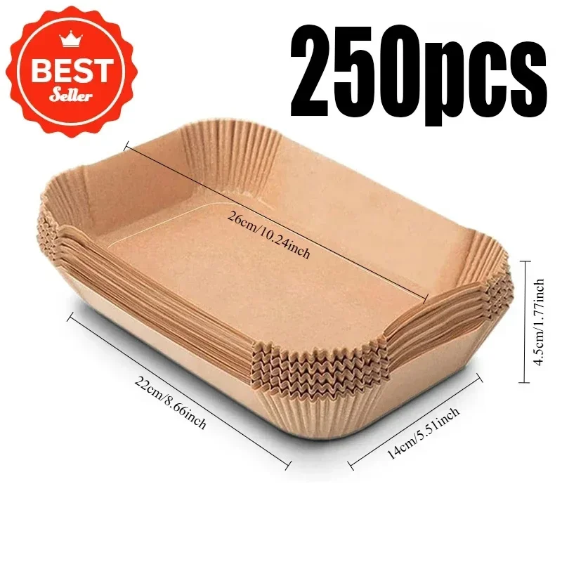 NONE Einweg-Luftfritteusen-Papier, antihaftbeschichtet, für Küche, Backen, Airfryer-Matte, ölbeständig, Mikrowelle, Grillunterlage, Backpapier, Liner-Zubehör 9