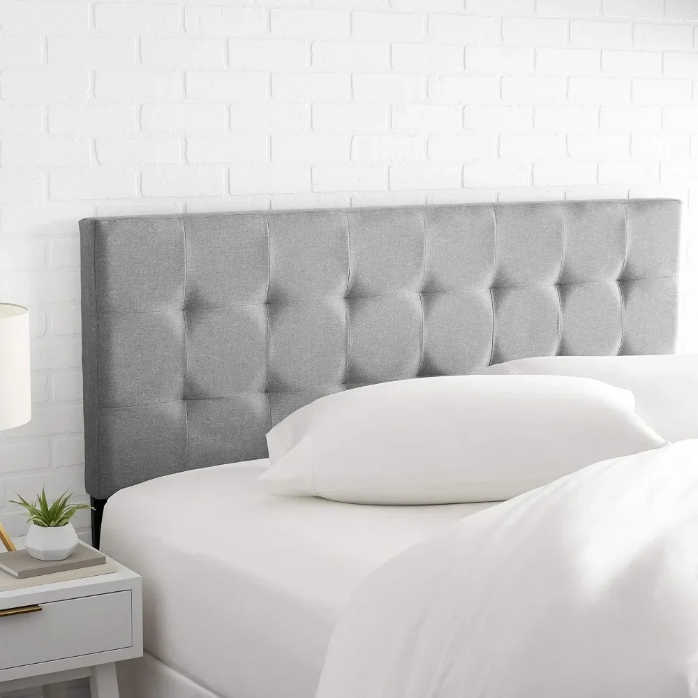 Modern Wall Mount Headboard Faux Linen Upholstered Tufted Headboard with Adjustable Height,Bedroom Funiture King Size Headboards