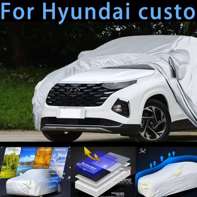 

For Hyundai custo Outdoor Protection Full Car Covers Snow Cover Sunshade Waterproof Dustproof Exterior Car cover protection