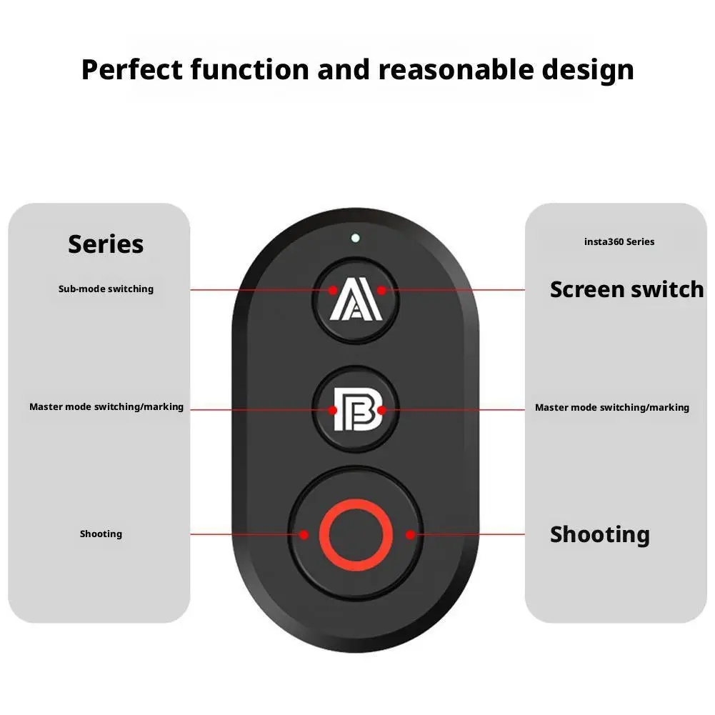 B63B Wireless Remote Control with Wrist Strap for Insta360 X2/X3/X4/Go3/S/ACE Pro/Pro2 & Gopro 8-13 Series Action Camera ﻿