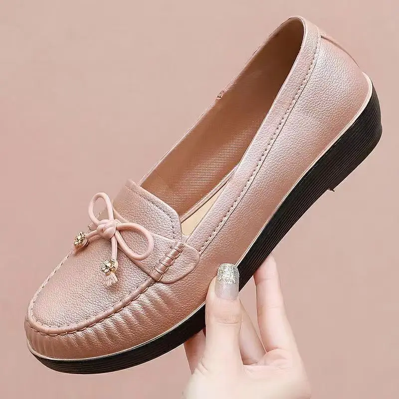 

New Women's Summer Shallow Rain Shoes Soft Sole Non Slip Waterproof Wedges Waterproof Work Shoes Casual Mom's Nude Shoe