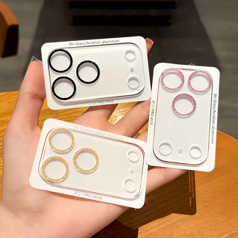 

Bling Glitter Camera Lens Protector For iPhone 17 14 15 13 11 12 16 Pro Max Plus Air Lens Protective Glass For iPhone 13 12 Mini
