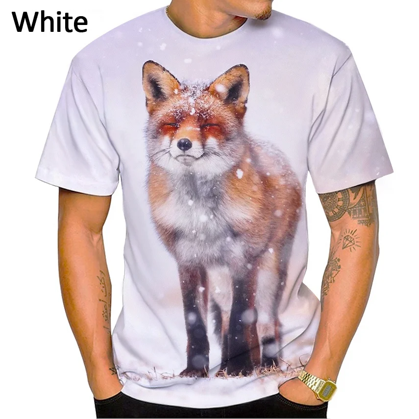 

2022 Newest Animal Fox Wolf 3D T Shirt Unisex Fashion Casual Clothing Hip-hop Harajuku Printing Short-sleeved T-shirt Top