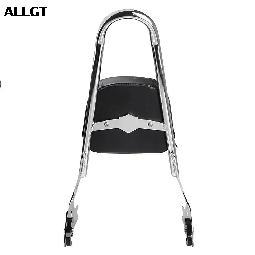 Motorcycle Sissy Bar Backrest Luggage Rack For Harley Davidson Sportster XL 883 1200 Black & Chrome view 3