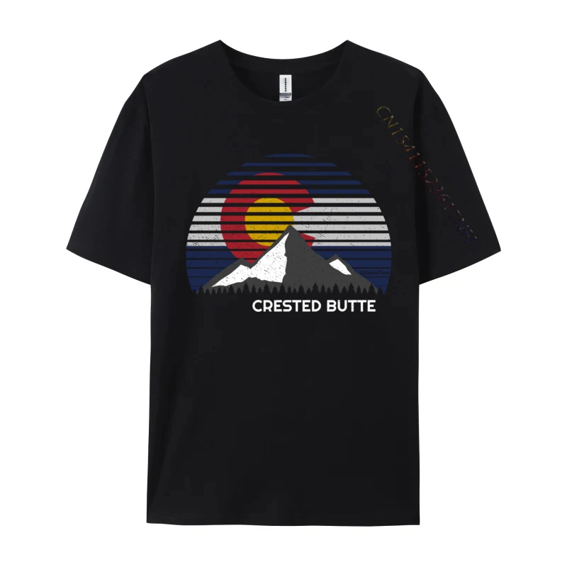 

Crested Butte Colorado Flag Normal Cotton Fabric Men Tops & Tees Comics Lovers Day T-Shirts Fashionable Tops & Tees Newest