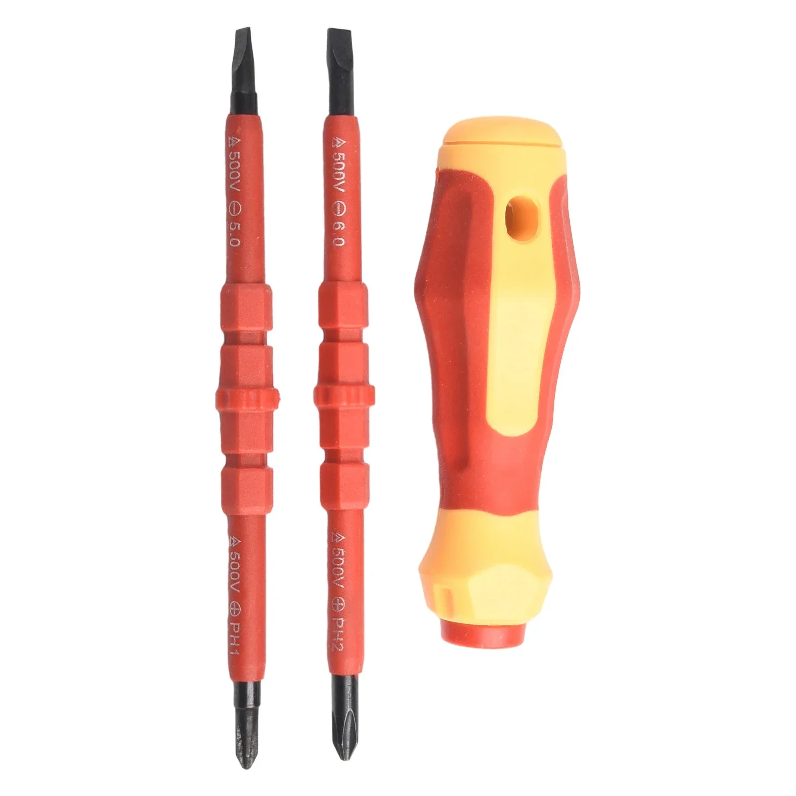 3 In 1 Insulated Screwdriver PH1 PH2 Slotted Multi-Purpose Electricians Slotted Cross Screwdriver Bit Household Repairing Tools