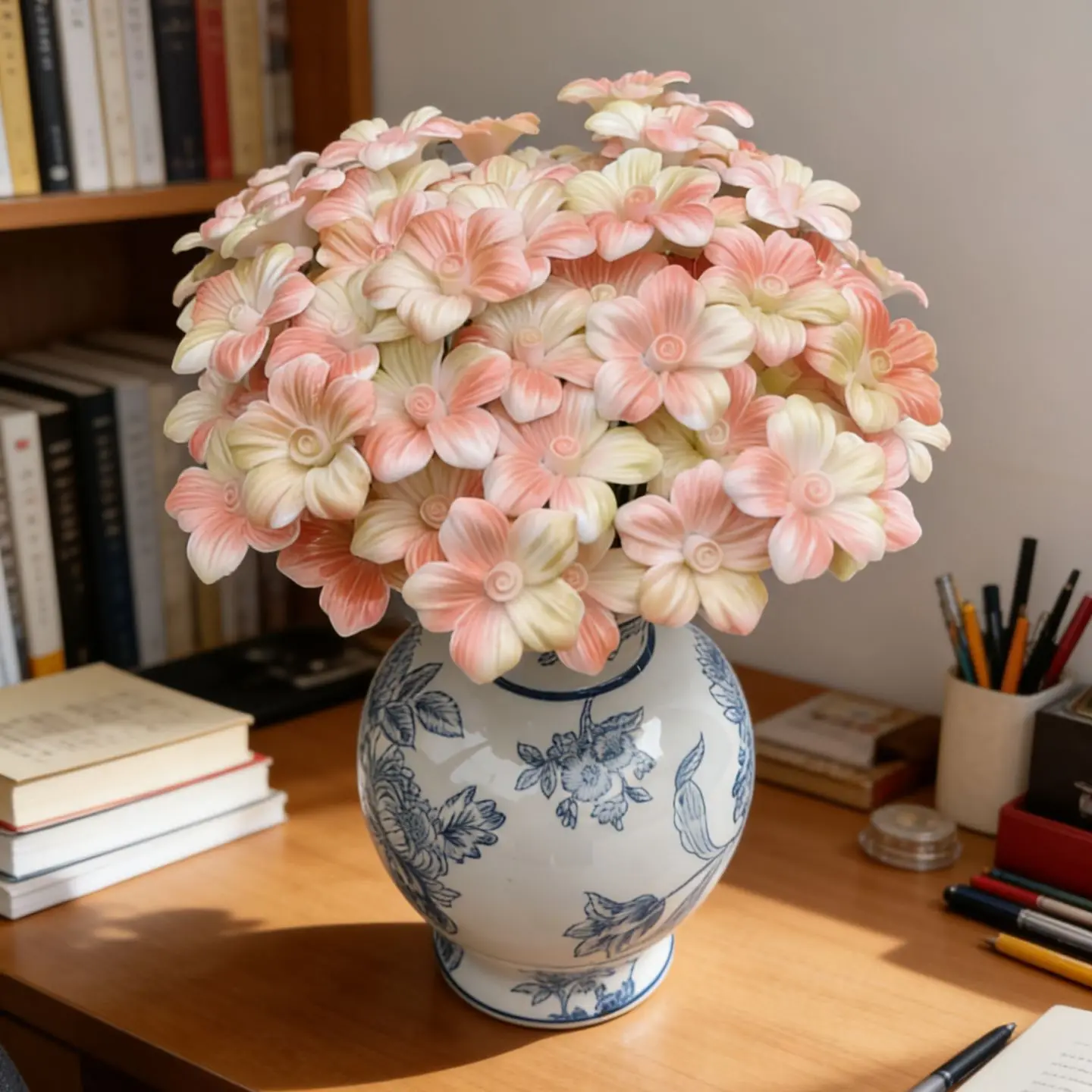 5 Stück Keramikblumen, handgefertigte Simulationsblumen für hohe Temperaturen, ländliche Wildblumen, kreative Geschenke, Heimdekoration – Detail 16