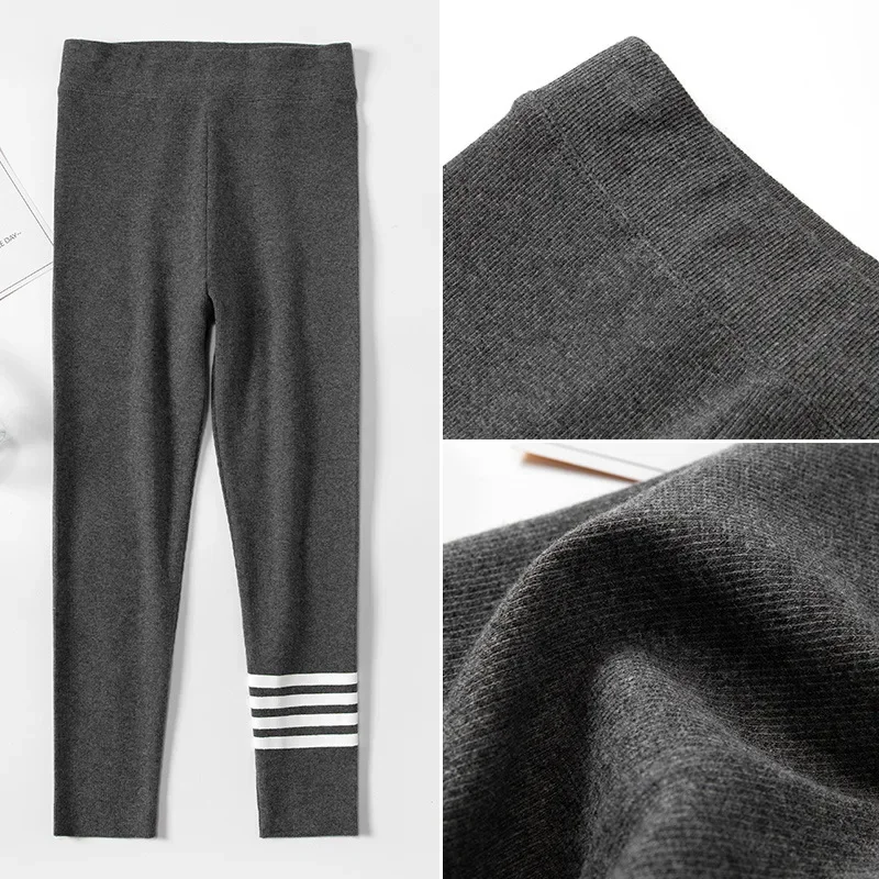 2023 Spring Autumn Kids Girl Leggings striped cotton Trousers Casual Elastic Slim high waist stretch pant All-match 8 10 12 year