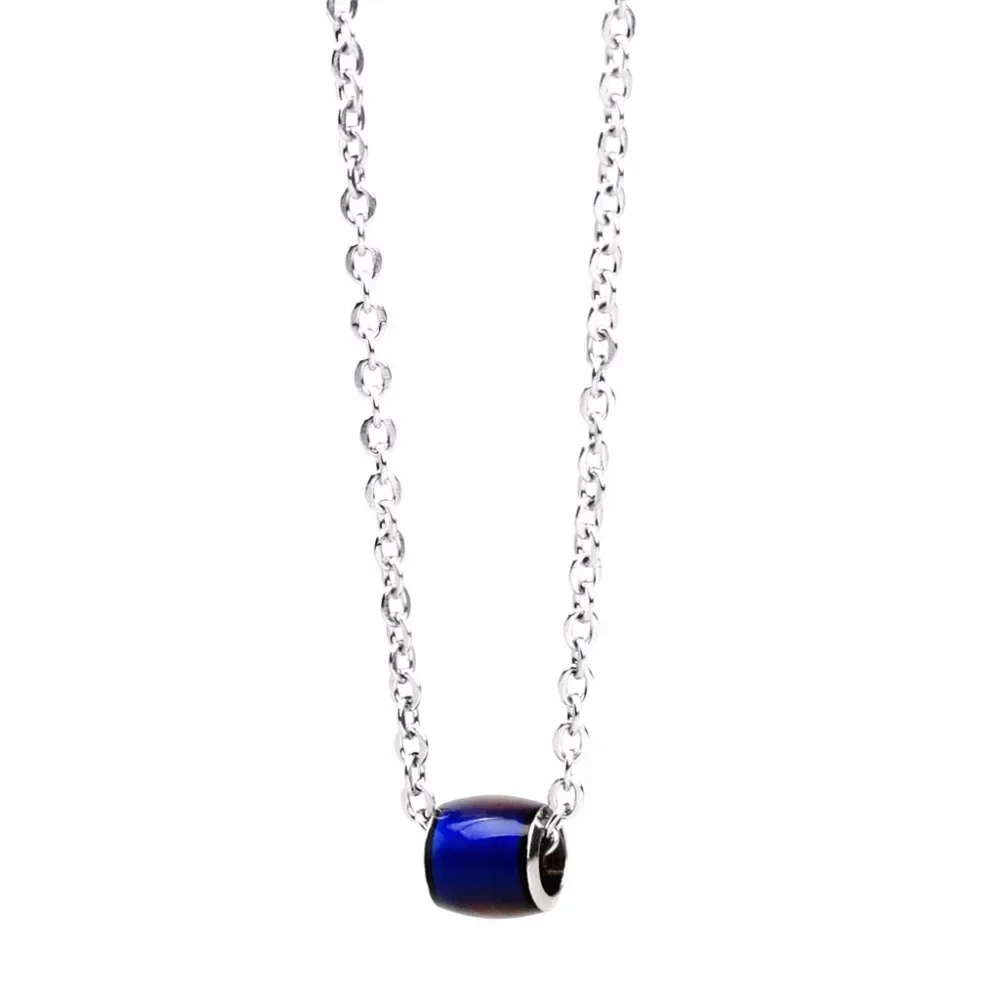 JUCHAO Mood Necklaces Temperature Control Color Change Bead Pendant Necklace Stainless Steel Chain Jewellery Gift for Eomen