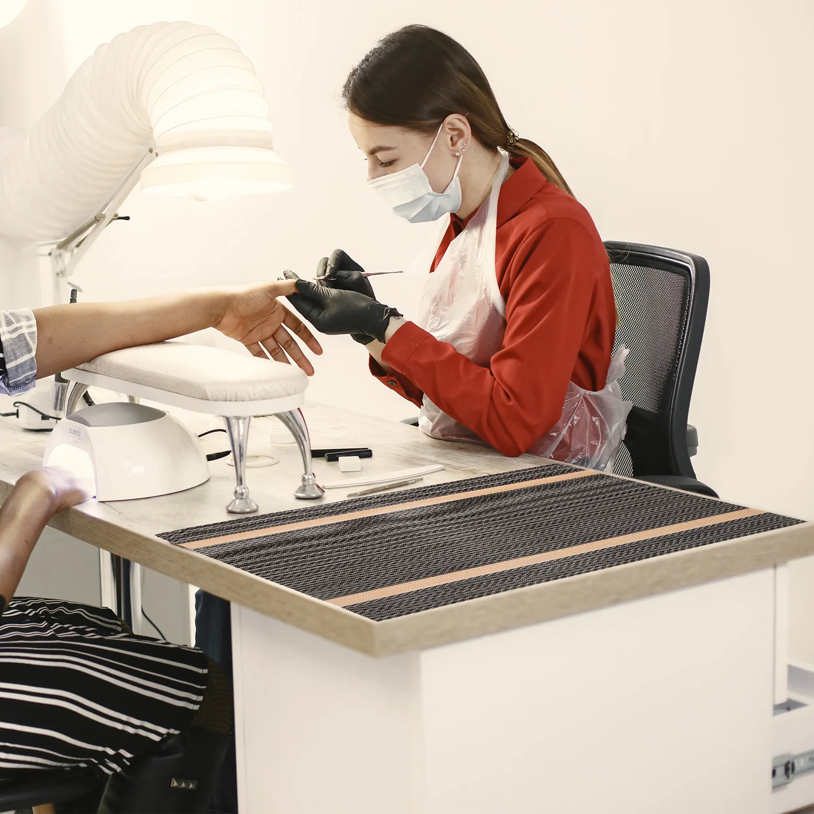 Alas Kuku PVC Lipat Bantalan Manikur untuk Kuku Akrilik Anti Selip Cakupan Luas Tahan Aus Perlengkapan Kuku Portabel