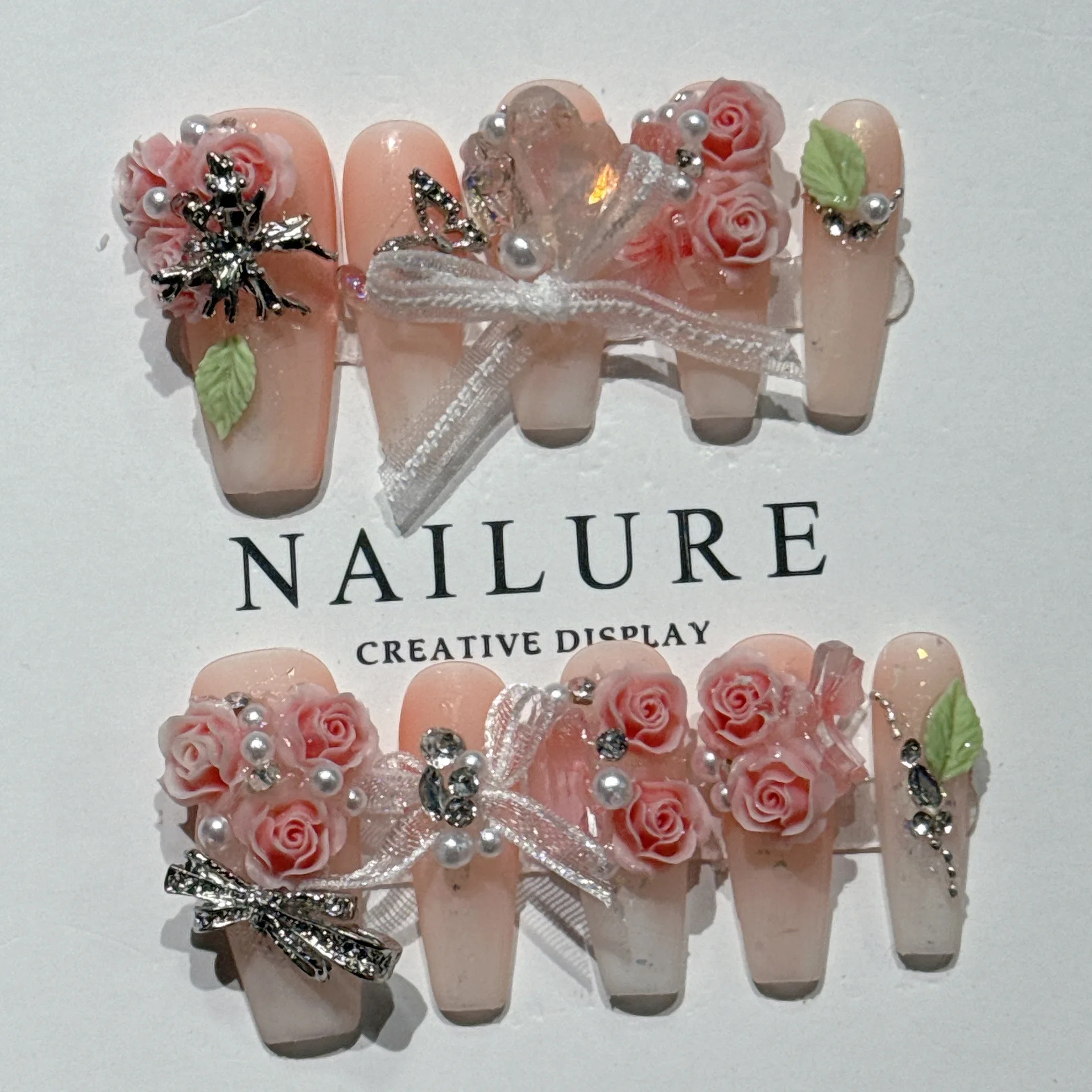 Rose Sea Gradually Changes Manicure Day and Spring Breeze Make Flower Marriage Nail Wear Nail Patch