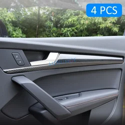 4x Carbon Fiber Interior Door Panel Molding Trims For Audi Q5 Sportback 2017-2024 Accessories