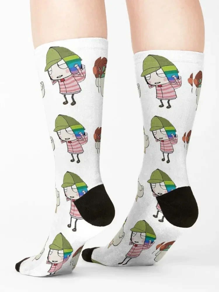 جوارب سارة آند داك هدية مضحكة على الموضة اليابانية جوارب شتوية للرجال والنساء #4