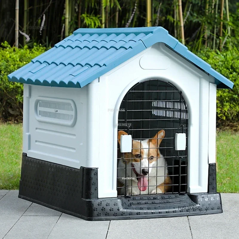 

Outdoor Winter Warm Dog Houses Closed Pet Supplies Four Seasons Universal Plastic Kennel Large Dog Outdoor Rainproof Dog Cage MC