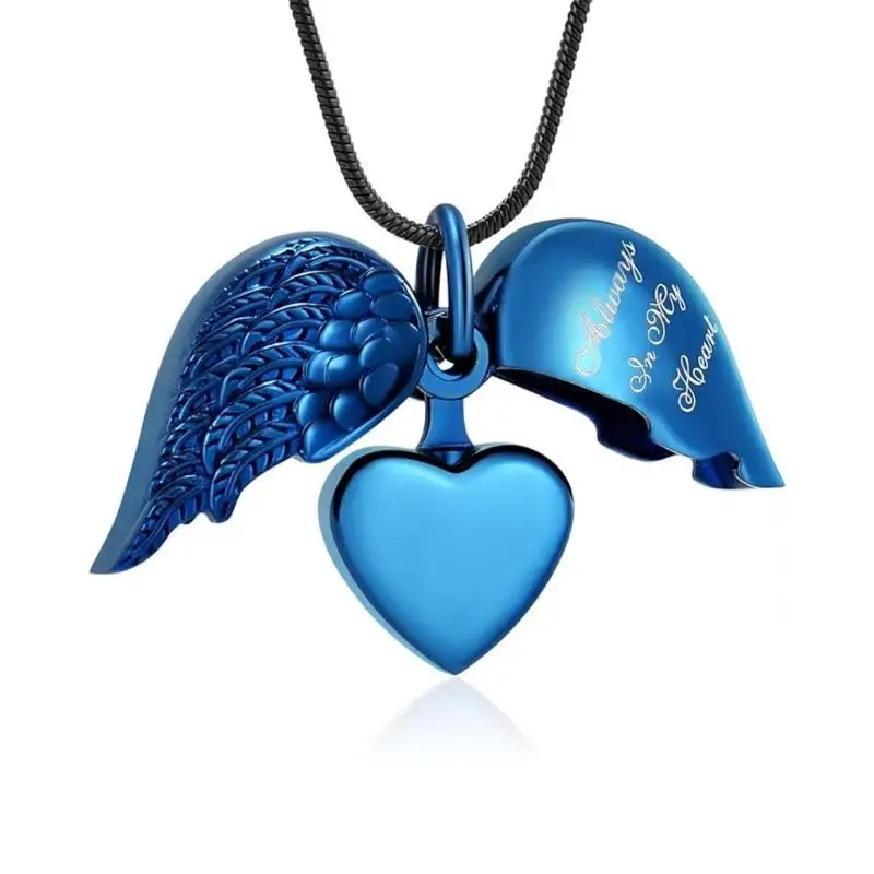 E8BD Heart Pet Cremation Necklace Jewelry For Pet Ashes Keepsakes In Steel