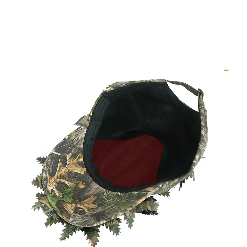 Nuevo sombrero de béisbol de hoja muerta de camuflaje biónico, gorra parasol para pesca y caza, observación de aves, fotografía, gorras de caza, traje Ghillie