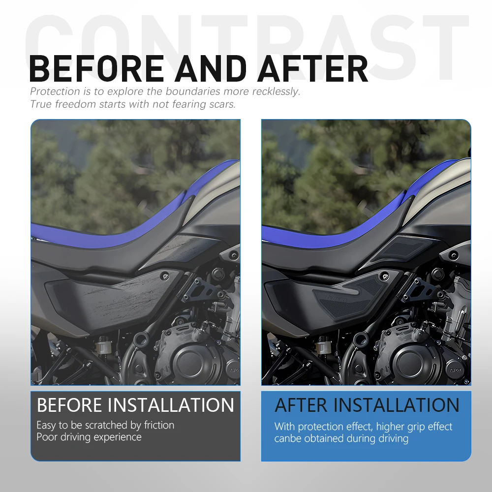 Tenere700 Tank Pad Sticker For Yamaha Tenere 700 TENERE700 2025 2026 Motorcycle Non-slip Side Fuel TankPad Stickers