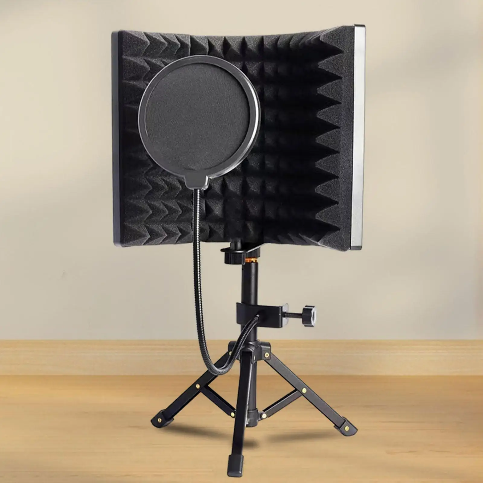 Professional Mic Isolation Shield Foldable Sound Absorbent Foam Panel with Tripod for Studio Recording view 4