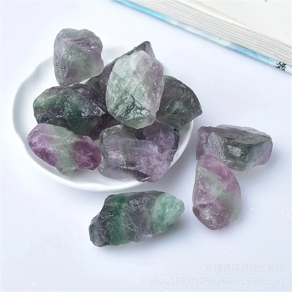 Natural Rainbow Fluorite Crystal Rough Stone, Raw Mineral Gemstone for Healing, Specimen Collection & Decorative Display
