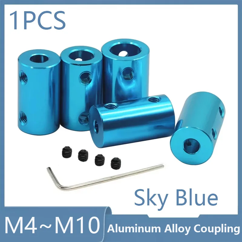 Blue Aluminum Alloy Coupling 4/5/6/6.35/7/8/10mm Aluminum Rigid Shaft Coupler Rigid Coupling Motor Connector 3D Printer Parts